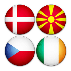 Dinamarca/Macedonia del N/Rep Checa/Irlanda